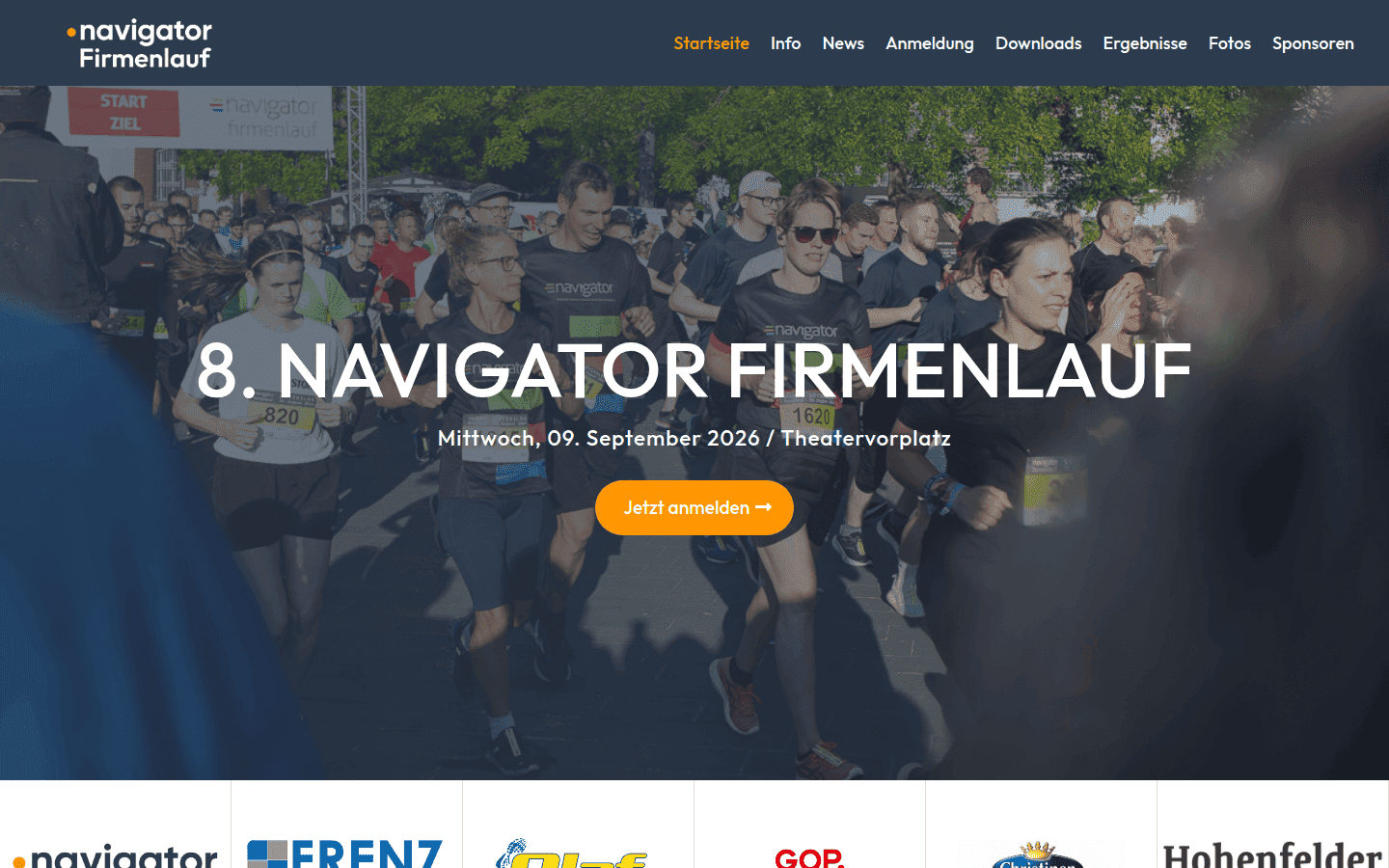 Website-Screenshot: navigator Firmenlauf